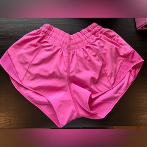 lululemon hottie hot shorts size 4 bundle (hot pink, black, & mint)